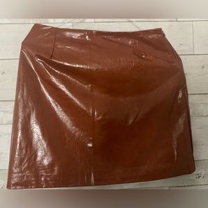 NWT Cotton Vegan Leather Skirt- Large